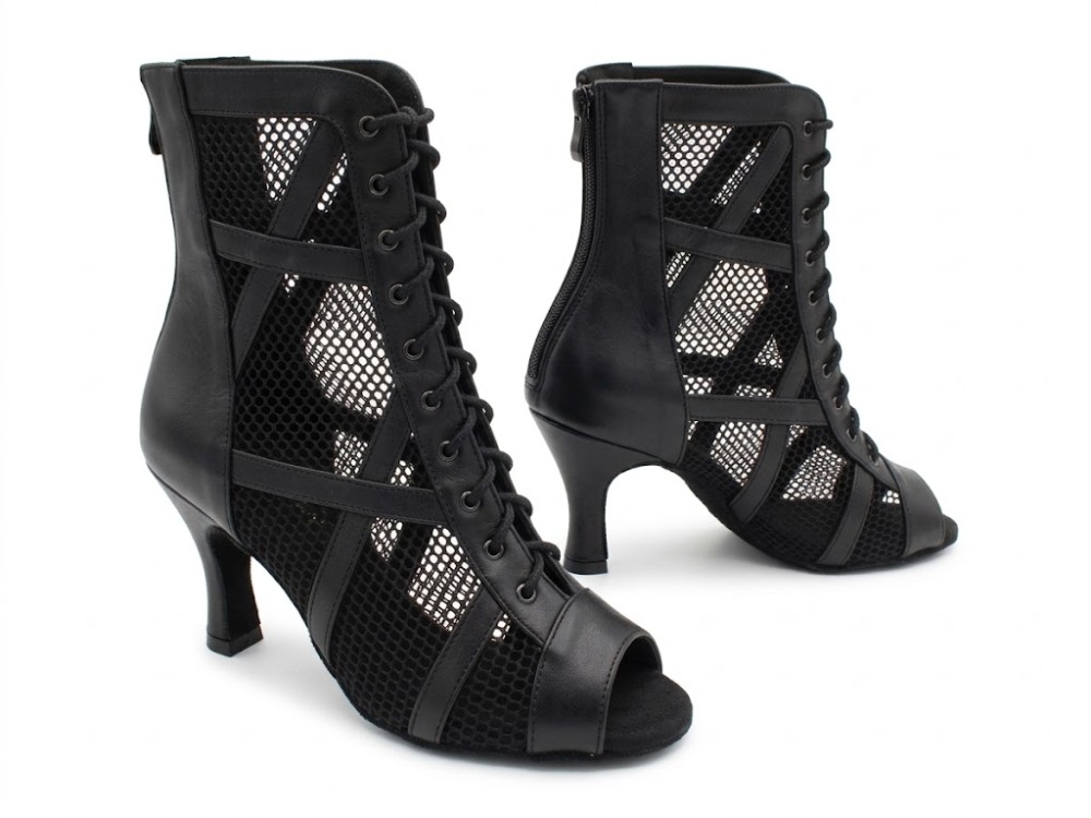 VFBoot Classic 3314 Black Leather & Black Fishnet with 3